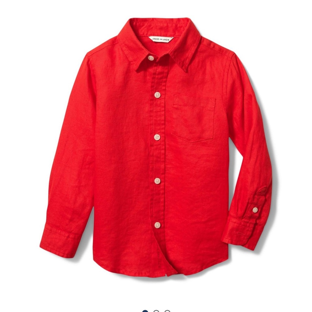 Janie And Jack LINEN ROLL-CUFF SHIRT